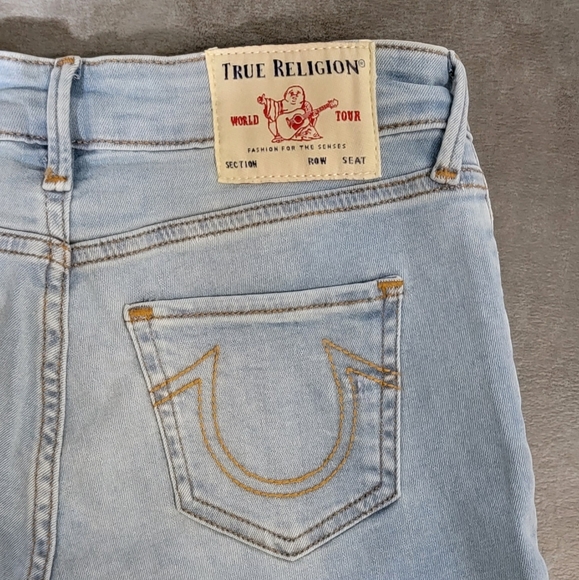 True Religion Women's Billie Mid Rise Straight Leg Jean, Light Wash, Size 24 - Picture 12 of 13